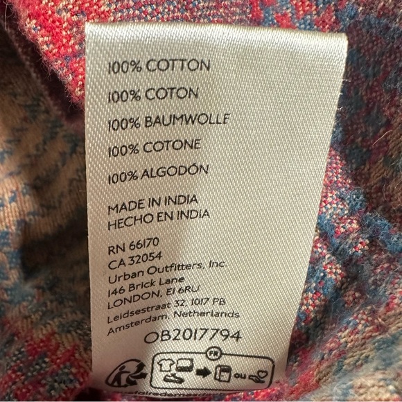 Free People We The Free Red Keep It Cozy Oversized Flannel Button Up Shirt - Picture 6 of 6